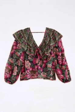 Black Flowers Garden Blouse -Perfect Top Shop 301870 04