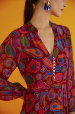 Farm Rio Red Lisa Sheer Midi Dress -Perfect Top Shop 301903 02