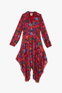 Farm Rio Red Lisa Sheer Midi Dress -Perfect Top Shop 301903 04