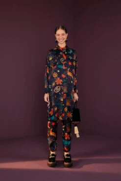 Farm Rio Black Cerrado Sky Lenzing™ Ecovero™ Viscose Shirtdress -Perfect Top Shop 301933 04 1