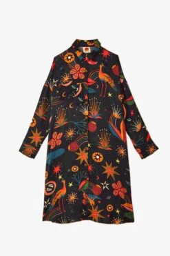 Farm Rio Black Cerrado Sky Lenzing™ Ecovero™ Viscose Shirtdress -Perfect Top Shop 301933 06