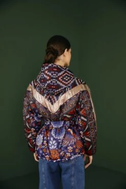 Farm Rio Navy Pineapple Flowers Recycled Polyester Reversible Puffer Jacket -Perfect Top Shop 302004 03