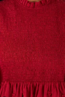 Farm Rio Burgundy 3D Hearts Blouse -Perfect Top Shop 302015 05