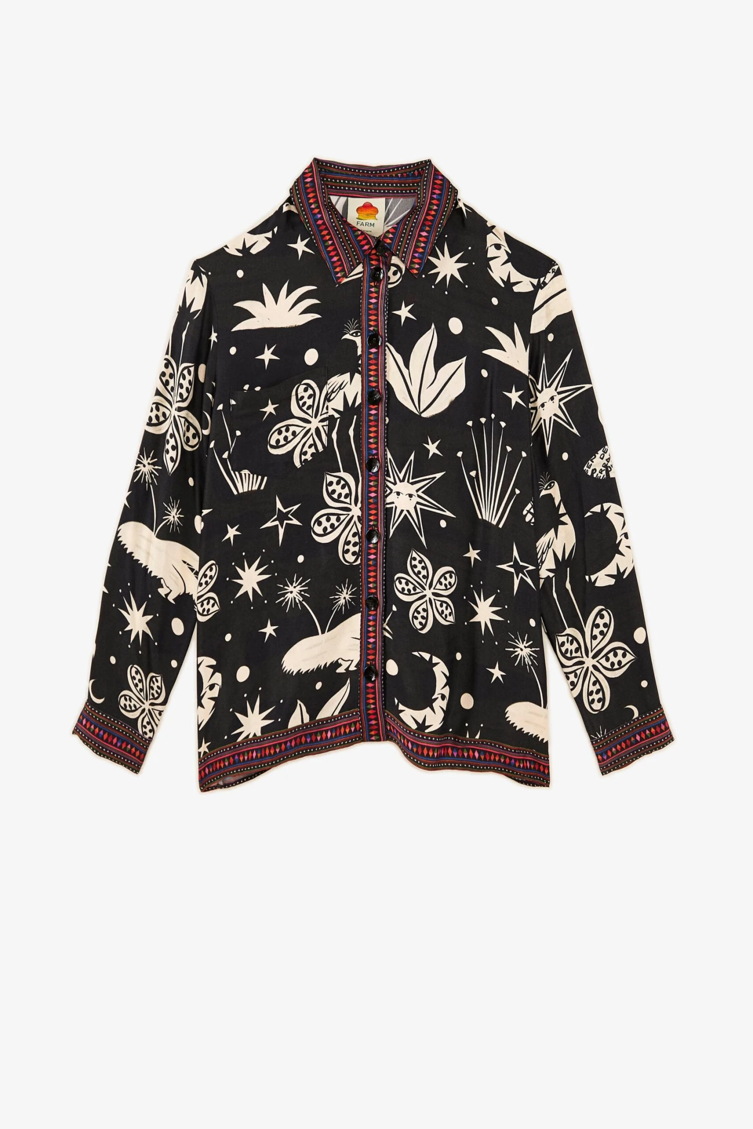 Farm Rio Black & White Cerrado Sky Shirt 7 Farm Rio Black & White Cerrado Sky Shirt - Image 5