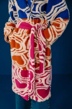 Farm Rio Multicolored Wild Hearts Fleece Coat -Perfect Top Shop 302194 04