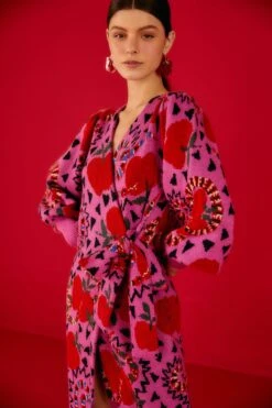 Farm Rio Pink Snake Fruit Sweater Dress -Perfect Top Shop 302212 03