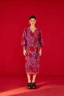 Farm Rio Pink Snake Fruit Sweater Dress -Perfect Top Shop 302212 04