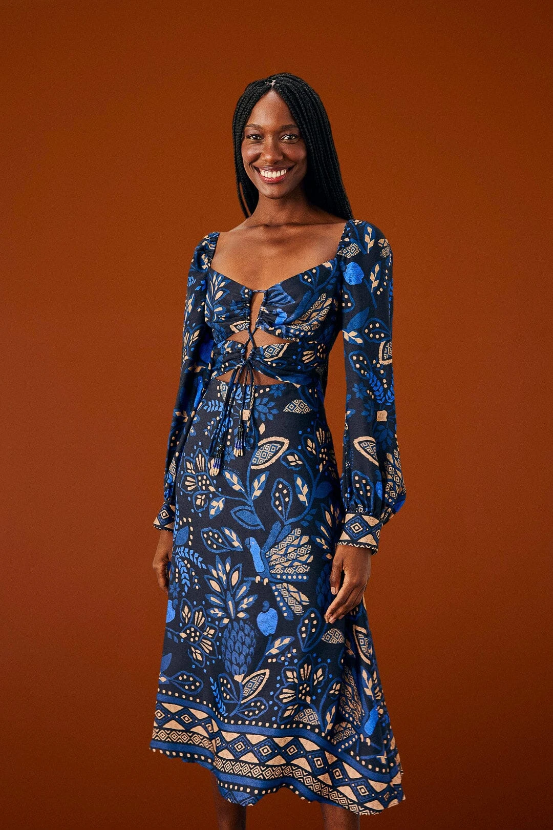 Farm Rio Black Macaw Forest Midi Dress 3 Farm Rio Black Macaw Forest Midi Dress