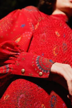 Farm Rio Red Mystic Night Midi Dress -Perfect Top Shop 303778 06