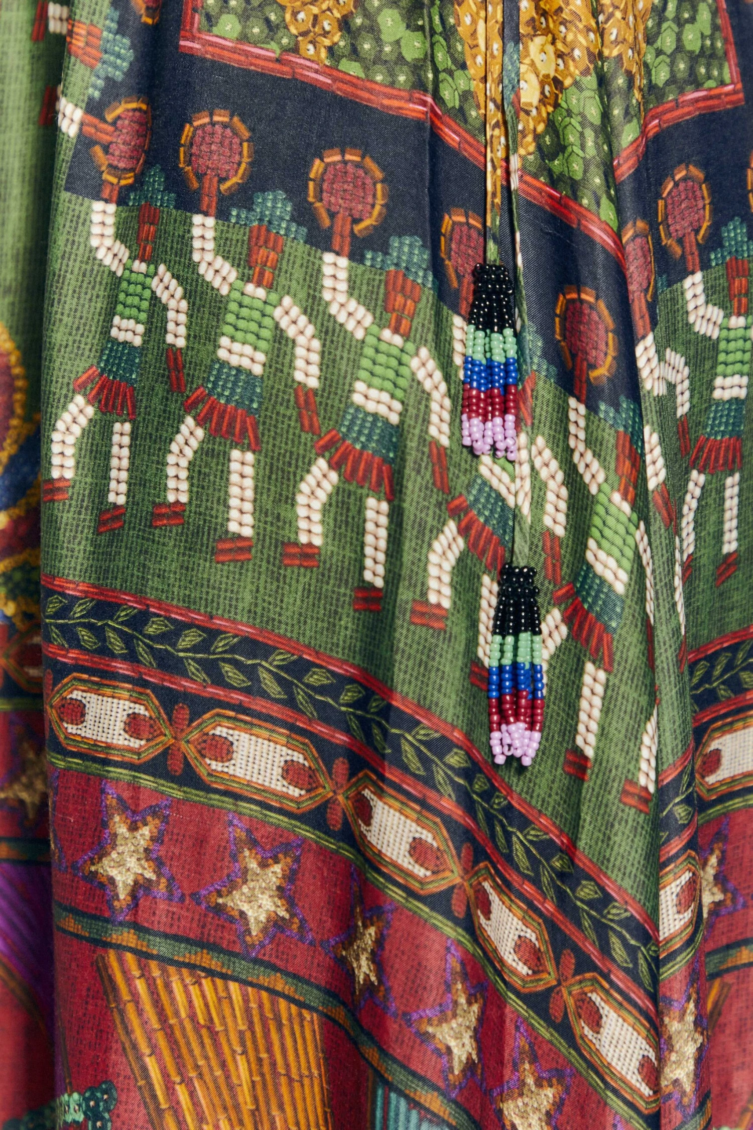 Farm Rio Shiny Mixed Scarves Cut Out Midi Dress 9 Farm Rio Shiny Mixed Scarves Cut Out Midi Dress - Image 7