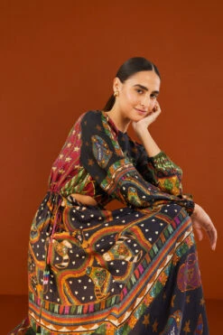 Farm Rio Shiny Mixed Scarves Cut Out Midi Dress 11 Farm Rio Shiny Mixed Scarves Cut Out Midi Dress -Perfect Top Shop 303802 05 1