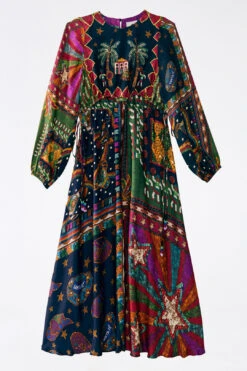 Farm Rio Shiny Mixed Scarves Cut Out Midi Dress 14 Farm Rio Shiny Mixed Scarves Cut Out Midi Dress -Perfect Top Shop 303802 07