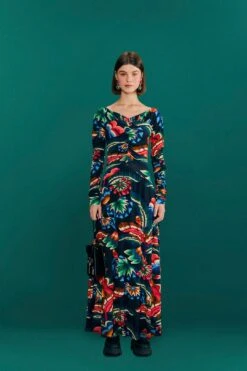 Farm Rio Black Chevron Forest Lenzing™ Ecovero™ Viscose Dress -Perfect Top Shop 303809 02