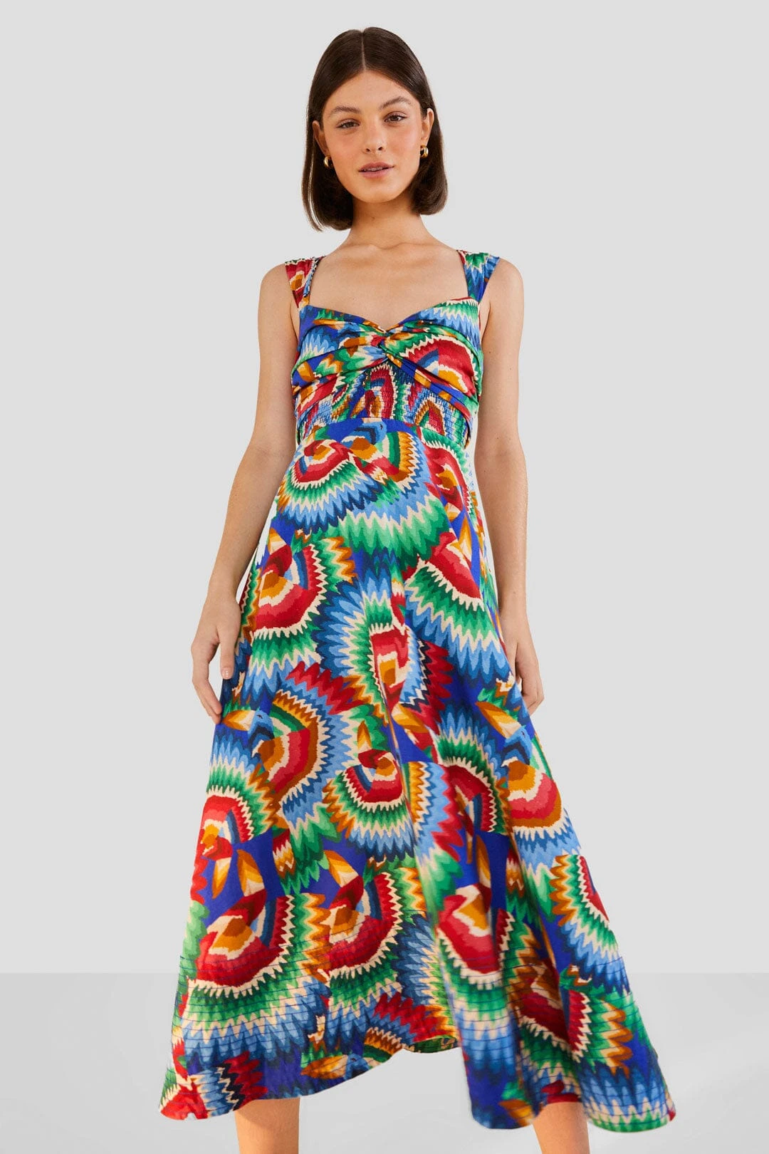 Farm Rio Chevron Toucans Midi Dress 3 Farm Rio Chevron Toucans Midi Dress