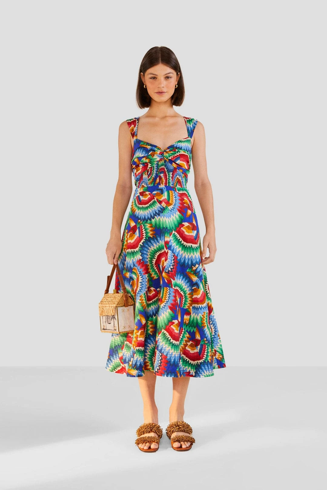 Farm Rio Chevron Toucans Midi Dress 6 Farm Rio Chevron Toucans Midi Dress - Image 4
