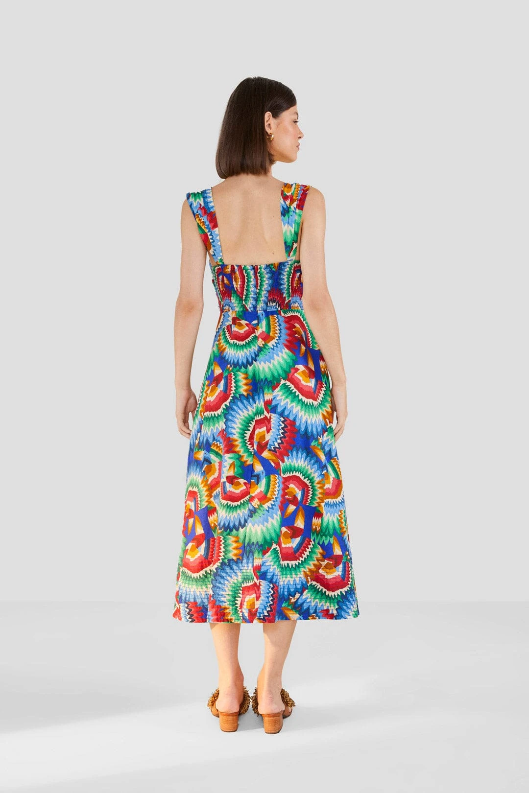 Farm Rio Chevron Toucans Midi Dress 4 Farm Rio Chevron Toucans Midi Dress - Image 2