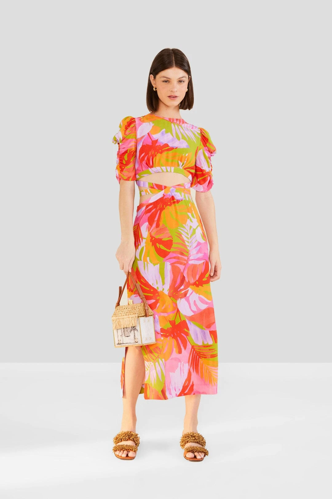Farm Rio Colorful Leaves Midi Dress 6 Farm Rio Colorful Leaves Midi Dress - Image 4