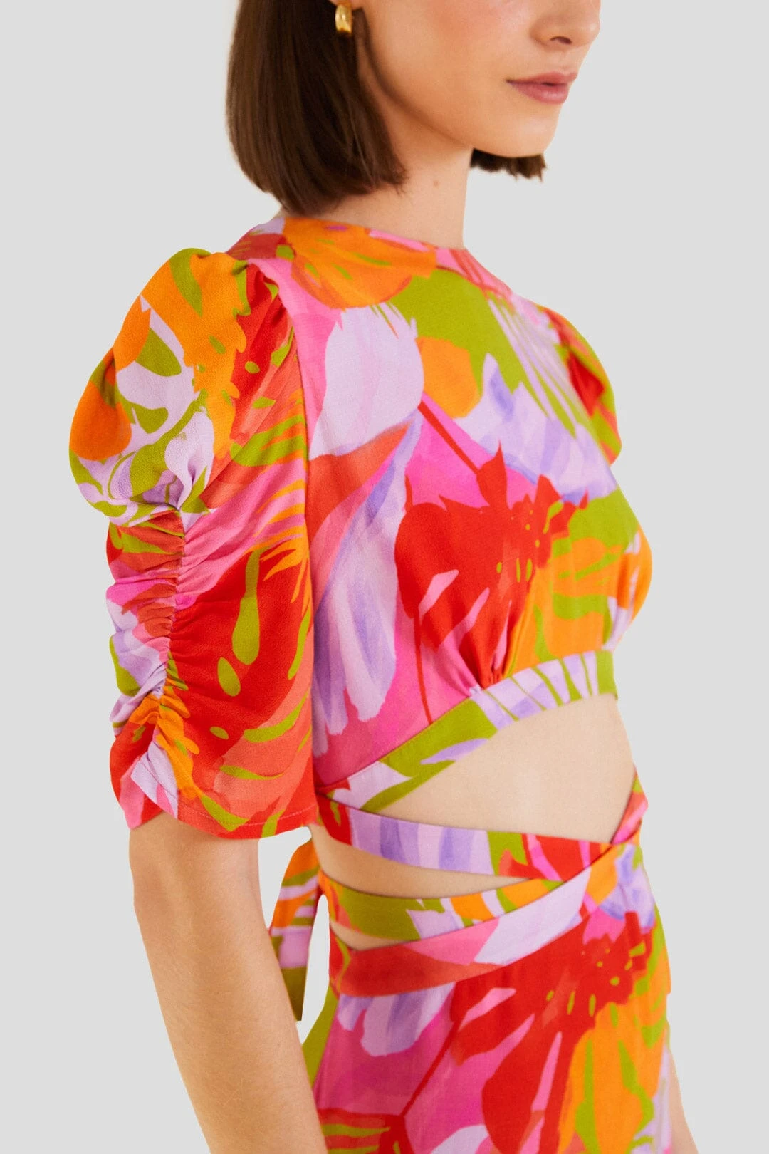 Farm Rio Colorful Leaves Midi Dress 5 Farm Rio Colorful Leaves Midi Dress - Image 3