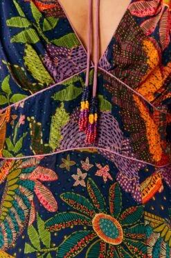 Farm Rio Navy Cool Macaw Midi Dress -Perfect Top Shop 303830 05