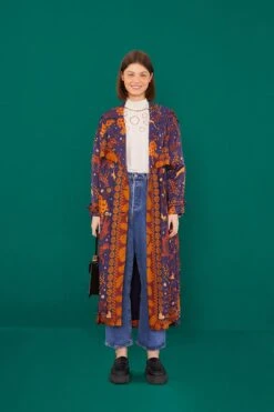 Farm Rio Navy Animal Sky Trench Coat -Perfect Top Shop 303838 03