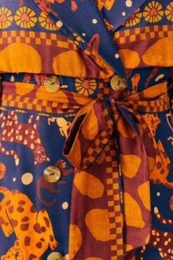 Farm Rio Navy Animal Sky Trench Coat -Perfect Top Shop 303838 05