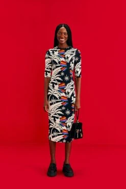 Farm Rio Toucans Wave Lenzing™ Ecovero™ Viscose Midi Dress -Perfect Top Shop 303851 02