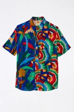 Farm Rio Mixed Blue Prints Unisex Shirt -Perfect Top Shop 303855 06