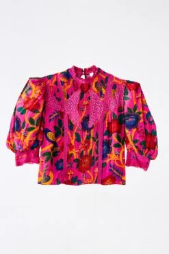 Farm Rio Pink Sweet Forest Blouse -Perfect Top Shop 303876 05