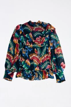 Farm Rio Black Chevron Forest Blouse -Perfect Top Shop 303898 06