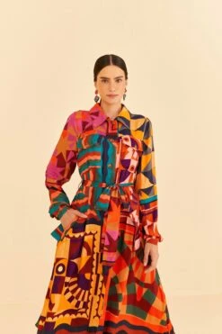 Farm Rio Graphic Scarves Shirtdress -Perfect Top Shop 303921 02 a57966c1 f954 4292 a726 f8c92be1aaae