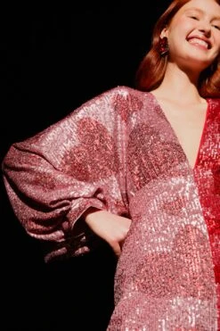 Farm Rio Hearts Sequin Midi Dress -Perfect Top Shop 303943 03