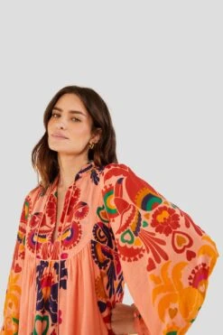 Farm Rio Peach Amulet Midi Dress -Perfect Top Shop 303983 03