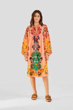 Farm Rio Peach Amulet Midi Dress -Perfect Top Shop 303983 04