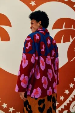 Farm Rio Mixed Leopards Fleece Coat -Perfect Top Shop 304114 03