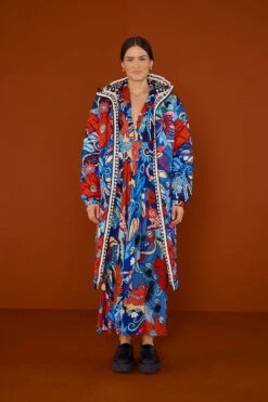 Farm Rio Black Graphic Floral Reversible Puffer Jacket -Perfect Top Shop 304120 02