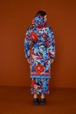 Farm Rio Black Graphic Floral Reversible Puffer Jacket -Perfect Top Shop 304120 04