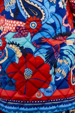 Farm Rio Black Graphic Floral Reversible Puffer Jacket -Perfect Top Shop 304120 06