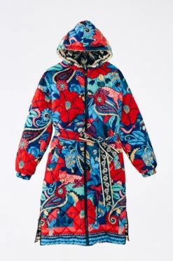 Farm Rio Black Graphic Floral Reversible Puffer Jacket -Perfect Top Shop 304120 07