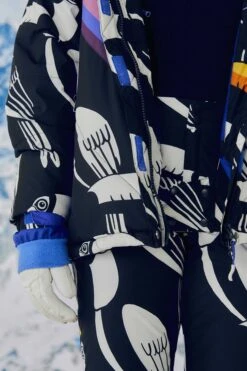 Farm Rio Black Graphic Toucans Ski Puffer Jacket -Perfect Top Shop 304125 06