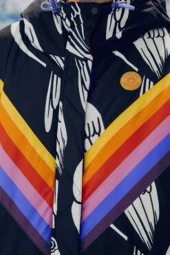 Farm Rio Black Graphic Toucans Ski Puffer Jacket -Perfect Top Shop 304125 07