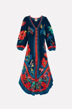 Farm Rio Blue Vintage Forest Midi Dress -Perfect Top Shop 304135 06