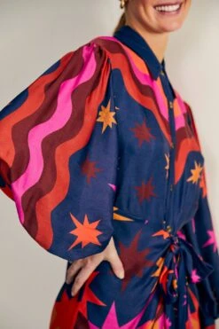 Farm Rio Graphic Scarves Lenzing™ Ecovero™ Viscose Midi Dress -Perfect Top Shop 304157 03