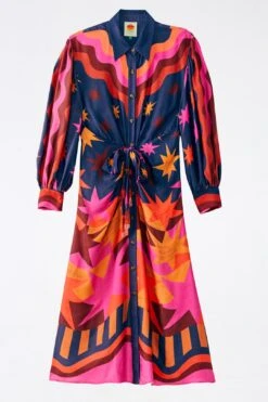 Farm Rio Graphic Scarves Lenzing™ Ecovero™ Viscose Midi Dress -Perfect Top Shop 304157 06