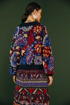 Farm Rio Navy Pineapple Flowers Sweater -Perfect Top Shop 304516 03