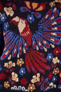 Farm Rio Navy Pineapple Flowers Sweater -Perfect Top Shop 304516 04