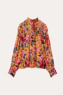 Farm Rio Yellow Floral Dream Blouse -Perfect Top Shop 304566 06