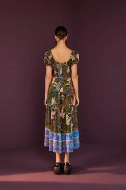 Farm Rio Green Wild Jungle Corset Midi Dress -Perfect Top Shop 304591 02