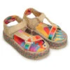 COLORFUL TOUCANS FLATFORM RAFFIA VELCRO SANDAL -Perfect Top Shop 304695 01