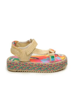 COLORFUL TOUCANS FLATFORM RAFFIA VELCRO SANDAL 9 COLORFUL TOUCANS FLATFORM RAFFIA VELCRO SANDAL -Perfect Top Shop 304695 03
