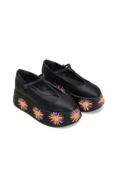 Perfect Top Shop 52 Black Platform Ballerina Mary Jane
